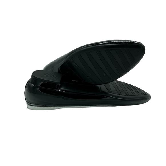 Vaneli Germain Flats Womens Size 7 Black White Clear Patent Vinyl Minimalist - Picture 6 of 6